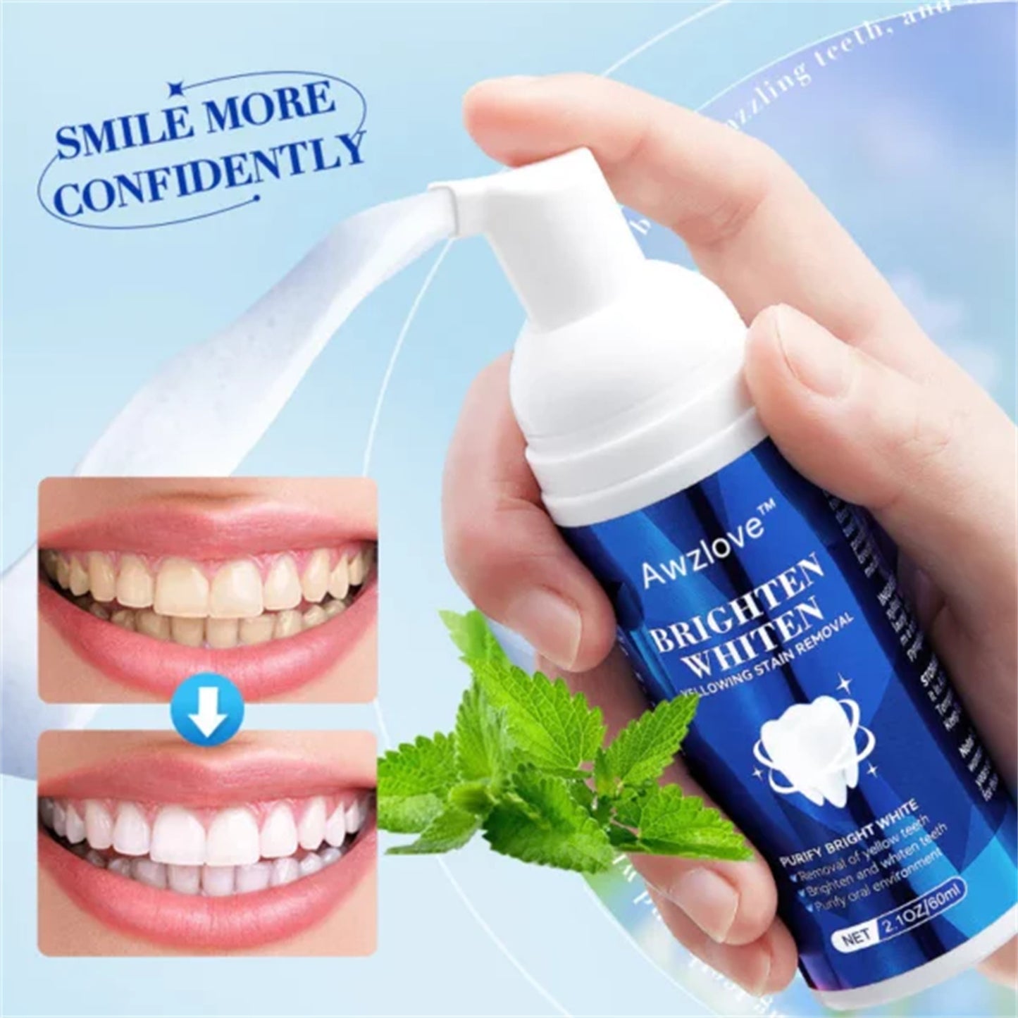 Home Fashion Bright White Teeth Cleaning Mousse